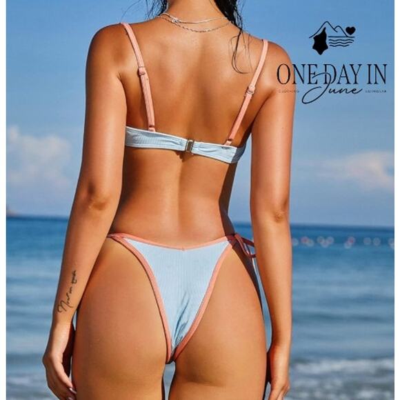 Zaful Underwire Tie Side Cheeky Bikini Swimsuit Size M - Picture 2 of 7